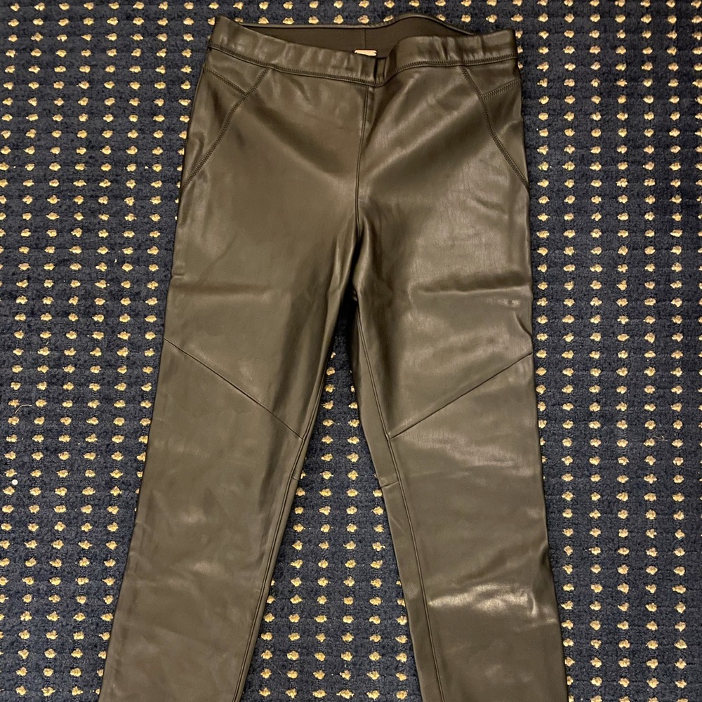 Black leather leggings, free people